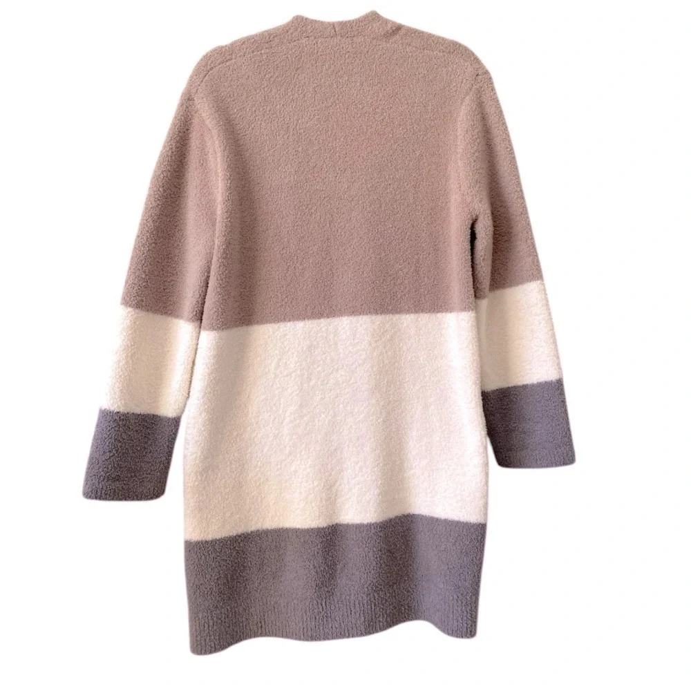 Barefoot Dreams CozyChic Knit Colorblock Warm Midi Open Front Cardigan